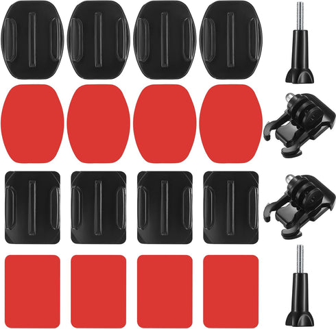 Fulushouxi 18 Set Helmet Adhesive Sticky Mount, Compatible with GoPro Hero 10/9/8/7, Fusion, 6/5/4, Session, Action Camera...