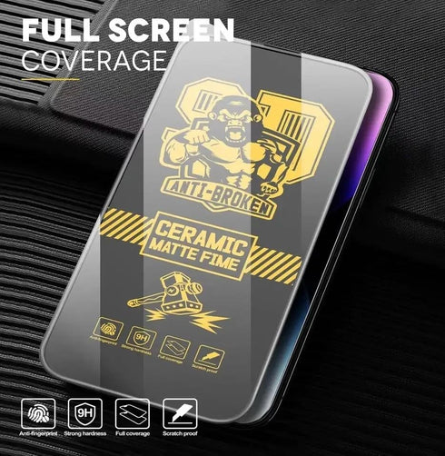 Privacy Matte Glass Screen Protector for iPhone 15 Pro Max, Unbreakable Anti-scratch Ceramics 9H Film Screen Protector, ?Transparent...