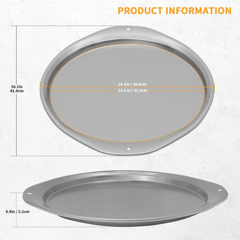 Pizza Pan - 14 Inch Nonstick Pizza Pan for Oven with Widen Handles for Cooking, Baking, and Grilling - Durable, Even Heating, Long-Lasting Kitchen...