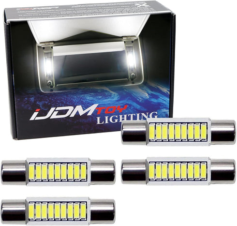 iJDMTOY 4pcs Extremely Bright 9-SMD 29mm 6614 Replacement Bulbs Compatible With Car SUV Truck Sunvisor Flips Vanity Mirror Lights, Xenon White...
