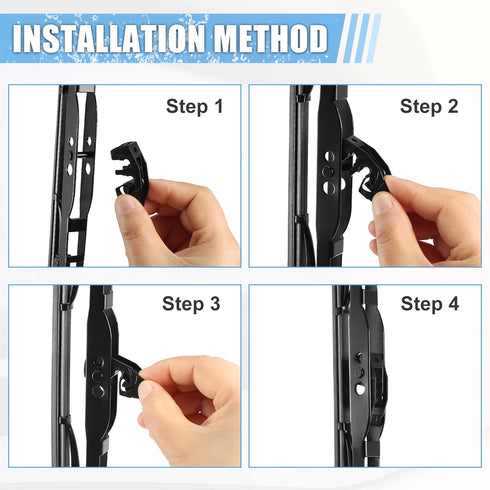 ACROPIX Universal Front Wiper Blade Arm Adapter Clip Type-A - Pack of 4 Black...
