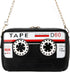 QiMing Retro Tape Shaped Evening Purse,PU Audio Cassette Crossbody HandBag for Women...