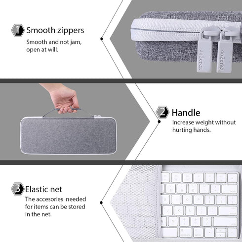 co2CREA Hard Case Compatible with Logitech Pebble 2 Combo K380 K380s Pebble Keys 2 + M350 Wireless Keyboard and Pebble Mouse Combo (Off White)...