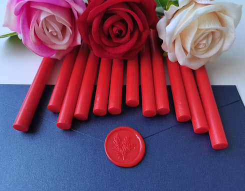 12 Pieces Glue Gun Sealing Wax Sticks for Wax Seal Stamp, PORXFLY Seal Wax Sticks Great for Cards Envelopes, Gift Wrapping,Wedding Invitations (Re...