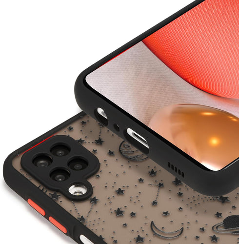 ZTOFERA for Samsung Galaxy A12 5G Case, Planet Sky Star Pattern Protective Phone Case Translucent Frosted Hard PC Back Shockproof Silicone Bumper ...