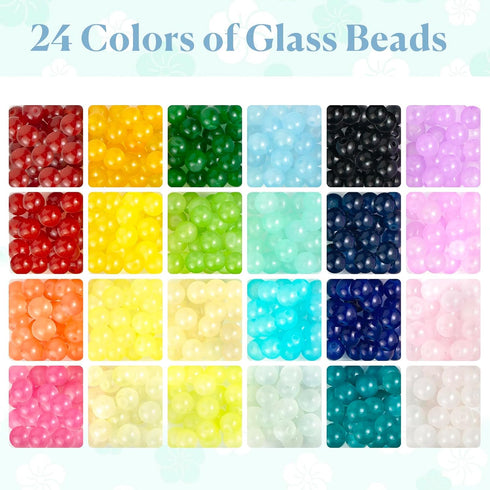 Glass Beads for Jewelry Making,2 Boxes Crystal Beads Bracelet,24 Colors Gradient Glass Beads Friendship Bracelet Kit for Girls...