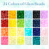 Glass Beads for Jewelry Making,2 Boxes Crystal Beads Bracelet,24 Colors Gradient Glass Beads Friendship Bracelet Kit for Girls...