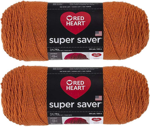 Bulk Buy: Red Heart Super Saver (2-Pack) (Carrot, 7 oz Each Skein)......