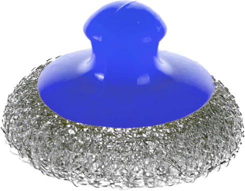 Handle Stainless Steel Sponge - Set of 3 - Wire Metal Scrubber - Kitchen Dish Scrub Pads - Blue...