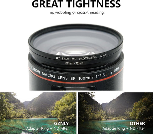 43mm to 62mm Step-up Adapter Rings Filter Adapter Black Metal Step Down Filter Ring Adapter Compatible with All Brand UV CPL ND Camera Lens Filter...