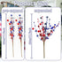 Zerzsy 2pcs Patriotic Berry Picks, Artificial Berry Stems 18" Red Blue Star Floral Picks for Floor Vase Decor, Faux Fur Ball Branches for Home Dec...