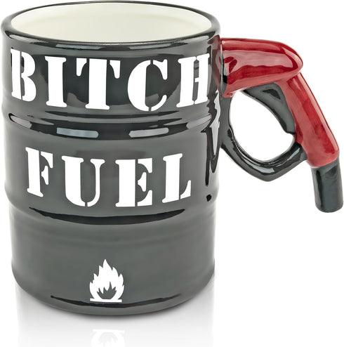 Fairly Odd Novelties Oil Drum B Fuel Gas Pump Handle 14oz Ceramic Coffee & Tea Mug Funny Phrase Novelty Cup...