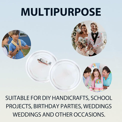 20 Pack Clear Button Pins 1.5 inch DIY Button Pins Kit Make Your Own Acrylic Buttons with Sublimation Button Maker Set for for Christmas Craft Sup...