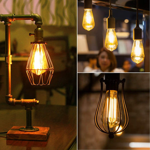 ANWIO Vintage Edison Light Bulb ST21 LED Filament Bulb 5W(40 Watt Equivalent) Dimmable 2500K (Amber Glow) Warm White E26 Medium Base, Amber Glass ...
