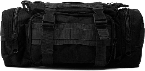 Fishing Bag Fishing Tackle Bag with Rod Holder Water-Resistant Waist Fishing Bag Fishing Gear Bag for Outdoor (Black)...