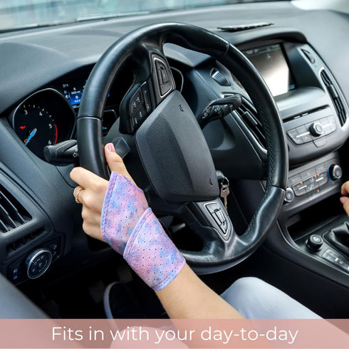 2-pack Stylish Compression Wrist Wraps and Carpal Tunnel Wrist Brace for Women for Fitness, Exercise, Arthritis Pain Relief, Weightlifting, Tendon...