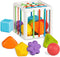 Montessori Toys for 1 Year Old, Cube Bin & 6 Sensory Shape Blocks, Baby Toys 12-18 Months, Developmental Infant Birthday Gifts for Learning Toddle...
