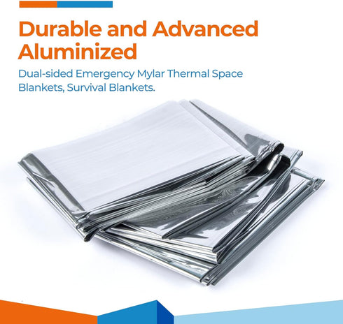 Emergency Blankets (4 Packs, 84" L x 52" W) Mylar Thermal Blankets for Survival and Protection,Space Blanket Survival Kits Camping Blanket, Ideal ...