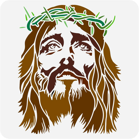 FINGERINSPIRE Crown of Thorns of Jesus Christ Painting Stencil 11.8x11.8 inch Reusable Christ Jesus Drawing Template Religious Theme Craft Stencil...