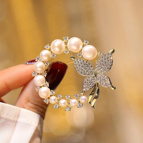 Fashion Pearl Circle Brooch Pins for Women, Women's Brooch Gift, Brooches Jewelry Accessories for Wedding, Anniversary, Banquet, Gift For Ladies...