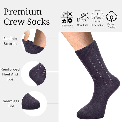 BELINO 6 Pairs of Men's Socks, Men's Dress Socks, Classic Cotton Dress Socks for Mens, Business Socks 7/10...