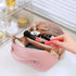 Ranslen Large Capacity PU Leather Travel Makeup Bag, Opening Cosmetic Bags, Waterproof Portable Toiletry Bag with Dividers and Handle, Valentine's...