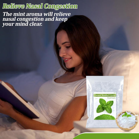 2oz Menthol Crystal Bulk - Food Grade Menthol Crystals Organic Mentol Cristal for Shower Steamer Aromatherapy Vapo Tablet Making Colds Restore Con...