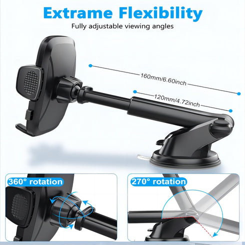 Phone Dash Mount for Car, Phone Holder for Car Windshield Dashboard Window, Gun Mount Hands Free Universal Automobile Cell Phone Holder Fit for iP...