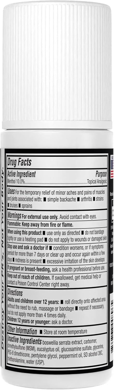 Cryo10 Roll On Pain Relief - Topical Analgesic (Pack Of 3) Topical Pain Relief Extra Strength For Muscle Pain Relief, Joint Pain Relief, Muscle So...