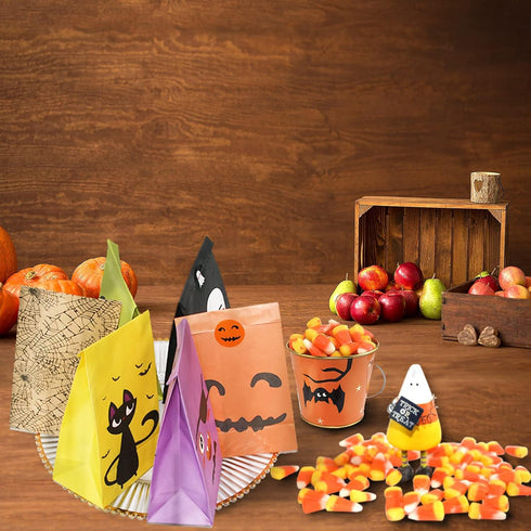 Halloween Treat Bags - 24 Pcs Halloween Trick or Treat Goody Gags Gift Bags, 24 Pcs Stickers, Hallowe'en Goodie Bags Party Supplies...