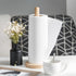 Wooden Paper Towel Holder Countertop - Solid Beechwood Paper Towel Dispenser Stand with Anti-Skid Base...