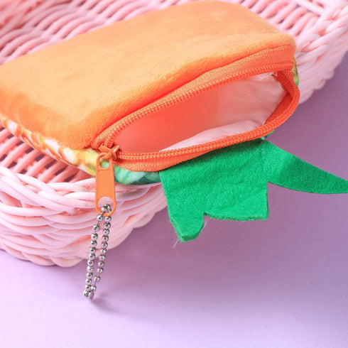 SUPVOX Coin Pouch with Keychain Cute Juicy Peach Fruit Shape Soft Plush Coin Purse Change Cash Bag Zipper Small Purse Wallets for Women Girls...