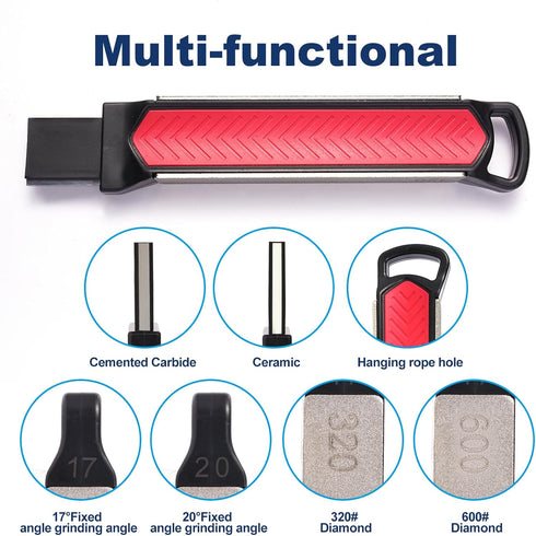 Upgraded Garden Tool Blade Sharpener, Multi Pocket Knife Sharpener for Sharpening Garden Tools, Yard Tools, Scissor, Knives, Axe, Lawn Mower Blade...