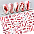 Halloween Nail Art Stickers Blood Nail Decals, 6 Sheets 3D Self Adhesive Halloween Nail Art Supplies Sticker Blood Scar Clown Eye Halloween Nail D...