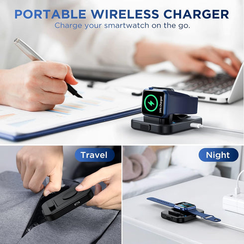 Bifrost Portable Watch Charger Stand - Wireless Magnetic Charging Station with Charging Cable,Compatible with iWatch Series SE 8 7 6 5 4 3 2(38/40...