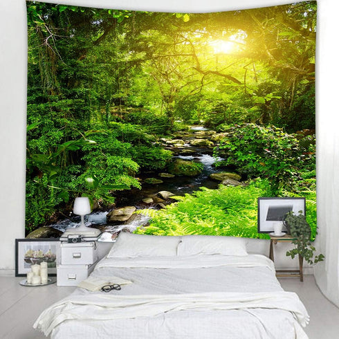 Llamazing Forest Creek Landscape Tapestry - Home Decor for Living Room and Bedroom - Magic Curtain (90.5''L70.8''W)...