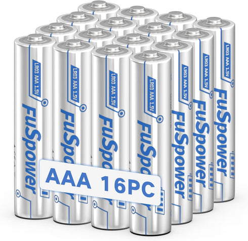 AAA Batteries 16 Pack - 1.5 Volt Alkaline Triple A Battery 1200mAh -10-Year Shelf Life...