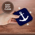 3dRose cst_165798_2 Navy Blue and White Nautical Anchor Design-Soft Coasters, Set of 8...