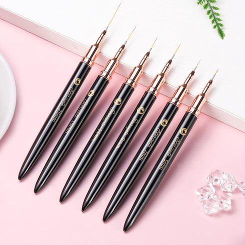 Etercycle Nail Art Liner Brushes, 6pcs Striping Nail Gel Polish Painting Brush Set, Thin Nail Art Dotting Drawing Pen (5/7/9/11/15/25mm)...