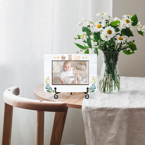 Baby Wooden Photo Frame Mothers Day Gifts Love Gifts for Mom Grandma Nana, Wooden Photo Frame with Iron Stand for Tabletop or Desktop Display, Hom...