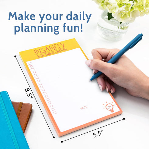 2 Funny To Do List Notepads - Set of Two 50 Sheet 5.5 x 8.5” Note Pads for Daily and Weekly Tasks, Planner Organizer, and Checklists - Fun Coworke...