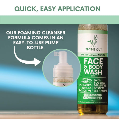All Natural Face & Body Wash for Eczema, Psoriasis, Pet Rashes, Poison Ivy, Acne, Bug Bites, Dermatitis, Rosacea & Cold Sores - Soothes Itching, a...