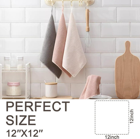 Dish Cloths for Washing Dishes, 6 Pack Kitchen Dish Cloths, Super Absorbent Microfiber Cleaning Cloth, Premium waffle dish towels for kitchen, 12x...