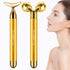 2-IN-1 Electric Face Massager Roller 24k Golden Face Roller, 3D Roller and Unique Crescent Shape Facial Roller Massager Kit Arm Eye Nose Massager ...