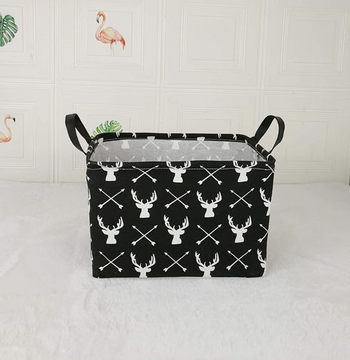 KUNRO Rectangle Toy Bin Waterproof storage organizer for Nursery Hamper Home decor Closet Kids Bedroom Laundry Baby Gift Shelf Baskets(Deer)...