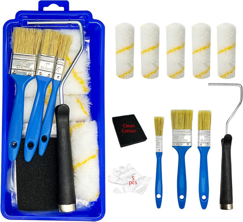 4 inch 16PCS Paint Roller Cover Set,Wall Painting Roller Naps for Professional or Home Owners with All Paints and Stains for House or Commercial U...