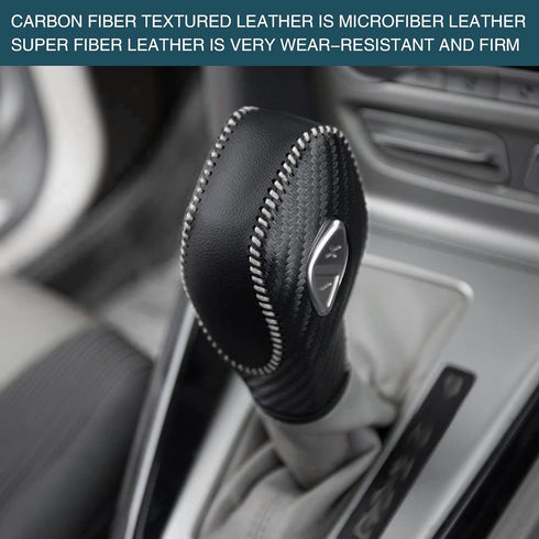1 PC Car Leather Gear Shift Knob Cover, Automatic Transmission Car Boots Shifter Lever Knob Trim, Compatible with Ford Maverick Esports Mondeo Car...