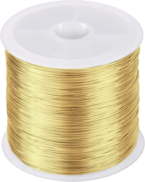 MIKIMIQI Jewelry Wire - 328Ft, 26 Gauge, Tarnish Resistant, Copper, 0.4mm X 100m (Gold)...