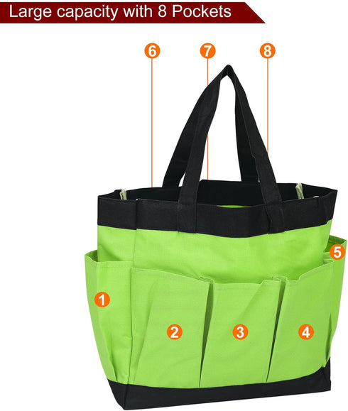 Garden Tool Bag 11.2" x 5" x 11" Large Oxford Waterproof with Pockets Garden Tote Bag Gardening Plant Tool Organizer Storage Carrier Store for Out...