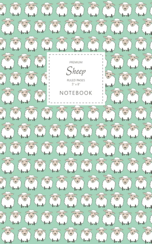 Sheep Notebook - Ruled Pages - 5x8 - Premium: (Green Edition) Fun animal notebook 96 ruled/lined pages (5x8 inches / 12.7x20.3cm / Junior Legal Pa...